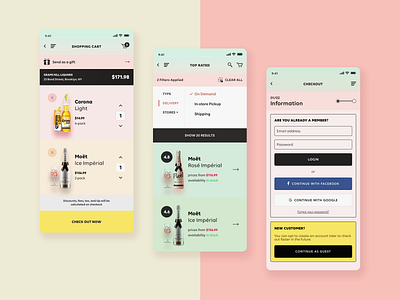 MBD - Liquor, Beer, & Wine - Marketplace iOS App app design beer e commerce liquor marketplace mobile ui ui design ux ux design wine