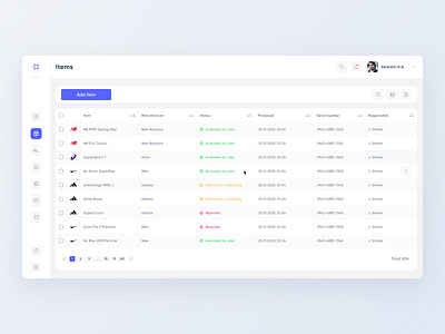 Axola — Item List dashboad list minimal saas ui ux web