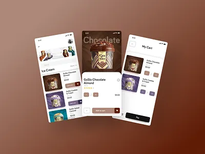 Ice Cream Mobile App app ui ice cream shop ice cream ui icecream interface interfacedesign ui