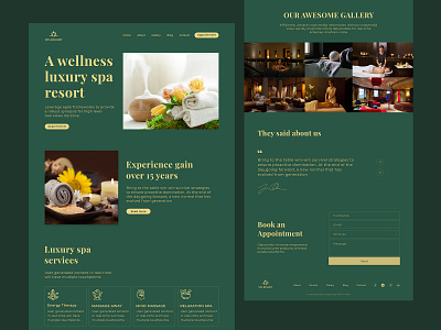 Luxury Spa Center Landing Page design homepage landing page design luxury minimal mockups spa spa center ui ui design userinterface ux design web web design web ui design website wellness