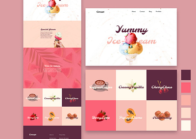 Concept for Ice-cream web UI branding design minimal ui web