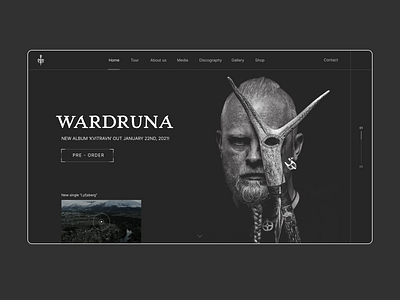 Wardruna - Redesign website band concept design figma figmadesign homepage homepagedesign minimal music musicdesign nordic scandinavian scandinavian design scandinavian style ui ux wardruna webdesign website websiteconcept