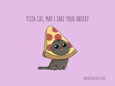 Pizza Cat animals cartoons cat cats character costume cute delivery design doodle food foodie freelance funny illustration kawaii kitty pizza takeout work from home