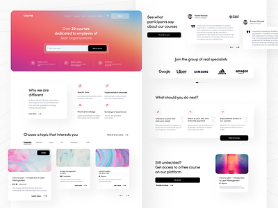 Online courses - website design colorful courses design features online store products search testimonials ui ux web web design website