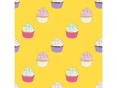 Cupcakes- seamless art background cake cakes cupcake cupcakes design digital digitalart drawing frosting pattern product design seamless surface art wallpaper wallpapers