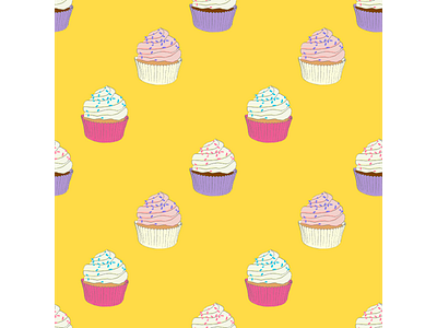 Cupcakes- seamless art background cake cakes cupcake cupcakes design digital digitalart drawing frosting pattern product design seamless surface art wallpaper wallpapers