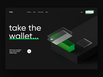 Ulight Promo Page 3d bank bank app bank card banking card cardboard design dribbble illustration landing page product ui ux visualization wallet wallet app web website