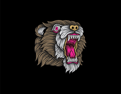 ANGRY BEAR black colors design illustration vector