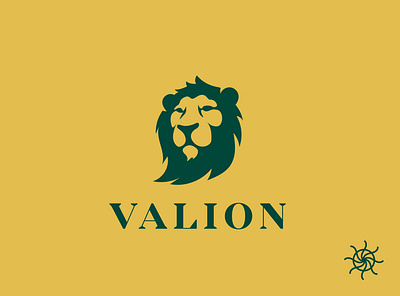- Valion - animal branding branding design design designs feline flat graphic graphic design green jaune lion logo minimalist modern vert yellow