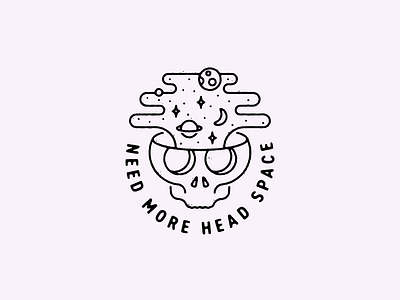 Head Space badge design illustration texture true grit texture supply vector