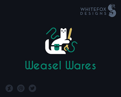 Weasel Wares branding cute design logo vector weasel