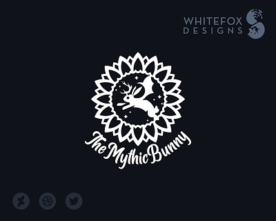 The Mythic Bunny branding bunny cute design jackalope logo night stars sunflower vector