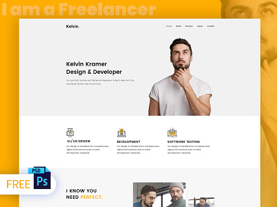 Free Freelancer Web Design PSD Template creative design website template free psd templates free website psd free website templates freelancer freelancer web design freelancer website template landing page minimal modern personal personal portfolio portfolio psd mockup psd templates psd website templates web design webdesign