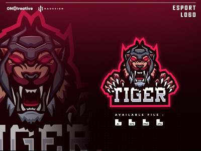 TIGER WARRIOR E-ESPORTS LOGO animals badge design digital esports game gamer graphic illustrations instagram logo mad mascot media social sports template text tournament