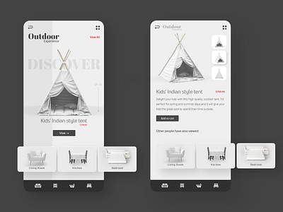 Furniture App Design app app ui clean furniture tent ui ui design uiux