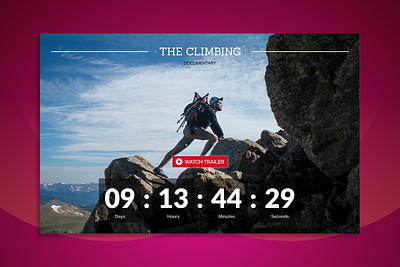 Movie Release Countdown Website countdown countdown timer daily ui dailyui documentary movie movie website movies release the climbing timer trailer trailers ui ux ui design web web design webdesign website website design