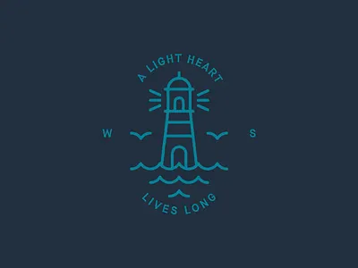 A light heart lives long badge illustration logo vector