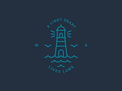 A light heart lives long badge illustration logo vector