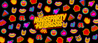 Houseparty x Lebassis illustration lettering pattern pattern design