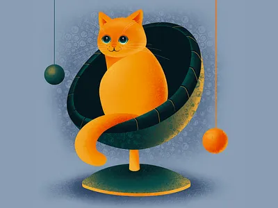 Cute Ginger Cat animal animal art animal illustration cat illustration illustrator ipadproart procreate procreate app procreate art procreate brushes procreate tutorial