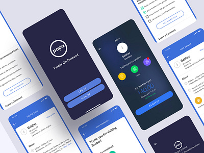 Papa Mobile App app app design design digital health health healthcare technology healthtech interaction design minimal mobile app telehealth ui ux
