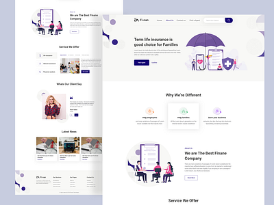 Insurance landing page 2020 trend design agency business agency websites booking creative design dribbble best shot illustration minimal clean new trend trendy design