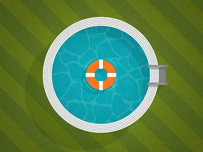 36 Days of Type - O 36 days of type 36daysoftype 36daysoftype07 aerial distressed grass illustration ladder lettering life preserver noise pool summer swim type typography vintage water