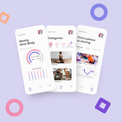 Yoga & Pilates Workout App app art chart creative design designer images map mobile pilates ui ui ux ui design uidesign uiux ux uxdesign uxui workout yoga