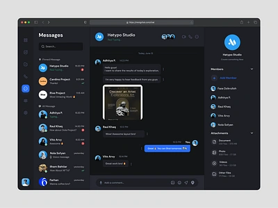 Mengchat - Messanger Dashboard Concept call chat clean community contact dark mode dashboard group group chat message message dashboard messanger messanger dashboard ui uiux video call web web design website website design