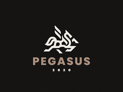 Pegasus concept horse logo pegasus