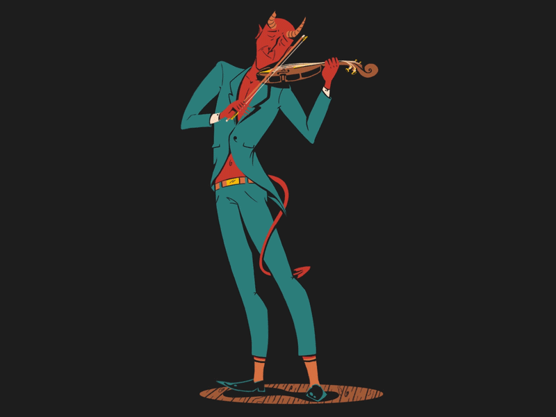 Devil Went Down to Georgia animation characterdesign devil flat loop music