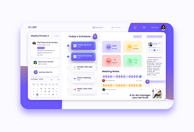 Zeedit Webapp to do Manager app branding flat logo minimal todolist ui ui ux ui design ux design