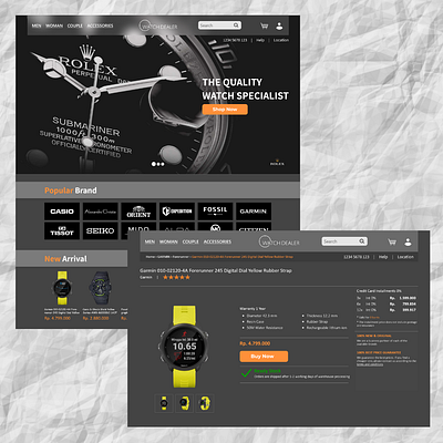 Watch Store design ui ux web