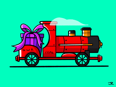 Choo choo automobile childhood colour design dribbble flat icon illustration present shot sketch steam steel stroke toy trains travel vector vehicle