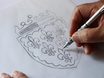 French Cognac label design – illustration, lettering… branding cognac design french handdrawn handlettering identity illustration lettering logo vintage