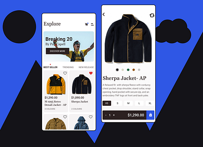 Shopping Dashboard Design Exercise app dashboard design ecommerce exercise feedback north face shopping simple ui ux