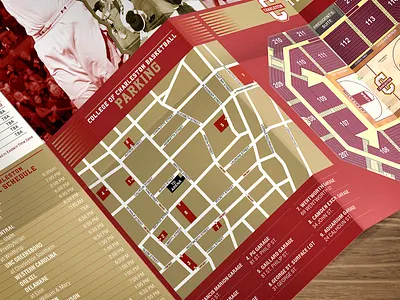 Maps are nicer on paper basketball charleston college basketball leaflet map design sports branding visual identity