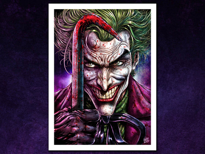 The Comedian art prints batman bloody clown clown prince of crime comedian comic comic art comic cover crowbar dccomics dceu fan art gotham horror illustration joker see no evil three jokers tribute