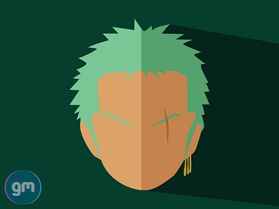 Flat art of Zoro from One Piece anime fan arts flat art gear 4 minimalist anime minimalist art monkey d luffy one piece one piece anime one piece fan art one piece poster roronoa zoro zoro