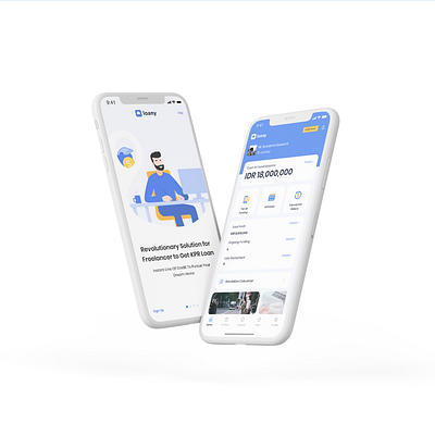Loany User Interface Preview animation app design flat icon minimal typography ui ux visual identity