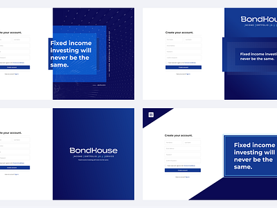 BondHouse Signup Forms blue branding corporate signup forms ui web design