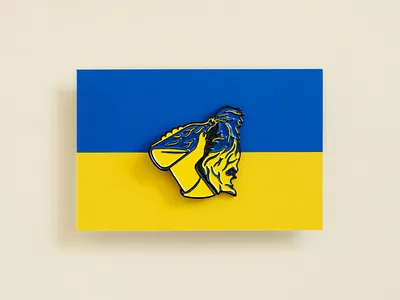 Stand with Ukraine: Molotov Cocktail Pin blue bottle cocktail design fire illustration molotov pin throw ukraine yellow