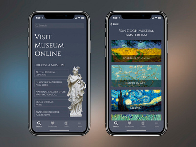 Visit Museum Online app art design exhibition museum painting sculpture ui