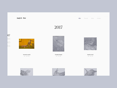 Gallery page — Andy H. Wei art art direction artist design gallery painter painting portfolio typography ui ux web web design website