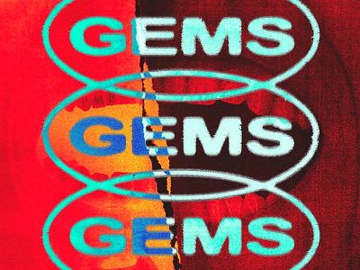 GEMS apparel branding clothing collage design identity logo psychedelic streetwear typography