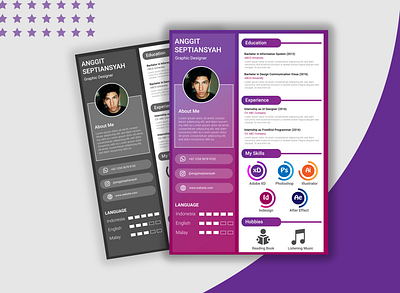 Simple Resume Template creative design creative resume curriculum vitae cv illustration