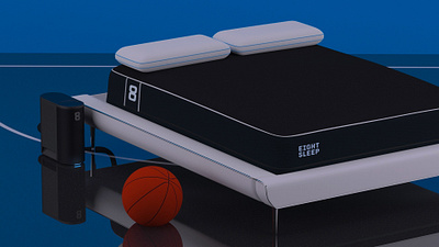 The Pod is in the Orlando bubble 3d basketball bubble c4d eightsleep illustration mattress nba orlando pod set design vray