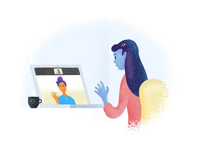 Remote Life coronavirus pandemic procreate remote remote work video video conference video conferencing virus viruses zoom