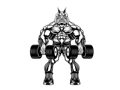 Bodybuilder with barbell