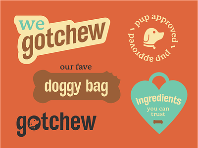 Gotchew Marks & Logos bold branding colorful design dog graphic design identity illustration logo logos marks packaging typography
